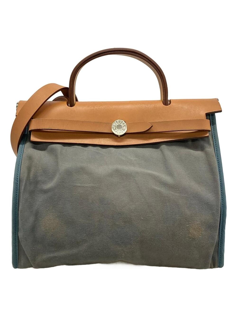 Hermes Her Bag Zip Pm Brown Gray Blue #372163H11B